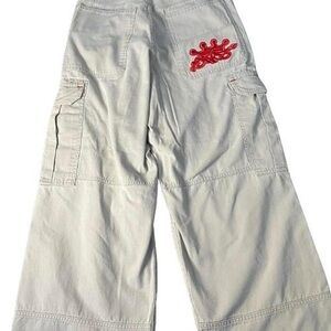 *RARE* Skater Vintage Y2K JNCO Crown Tribal Baggy Cargo Pants Wide Leg 90s 32x30